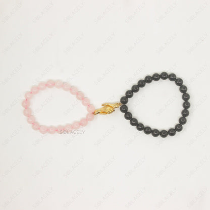 rose quartz couple bracelet