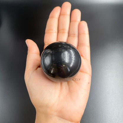 Shiny black tourmaline ball