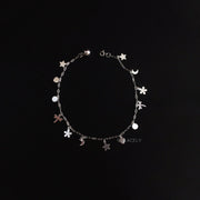 Adjustable silver anklet