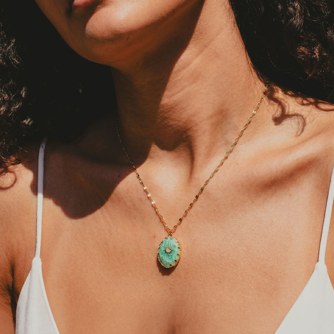 Amazonite north star necklace