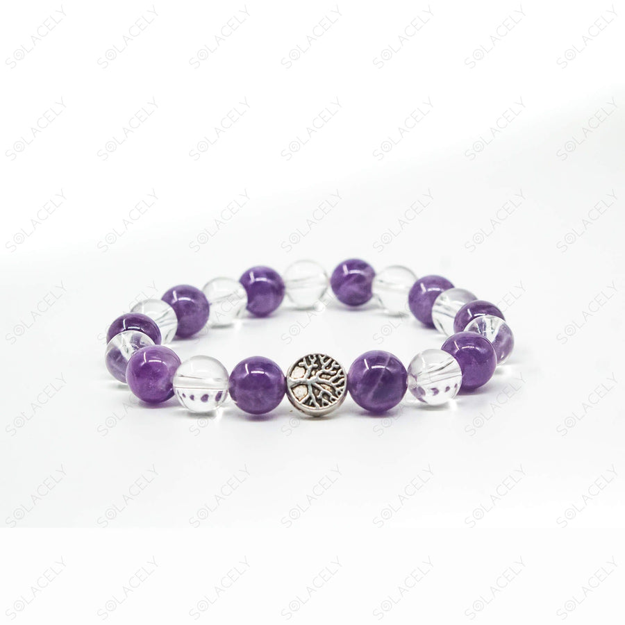 Clear Quartz And Amethyst Bracelet 