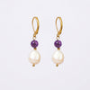 Amethyst baroque pearl drop earrings