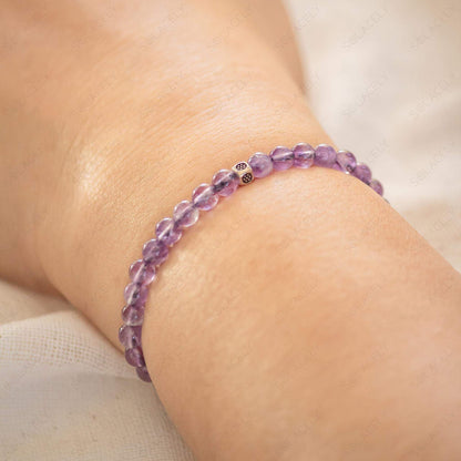 4mm Amethyst Peace Bracelet