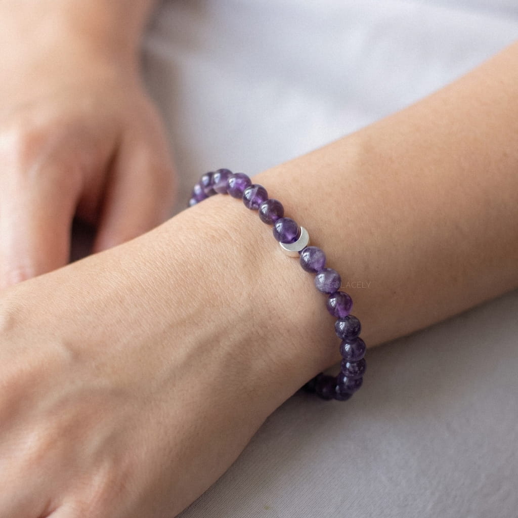 Amethyst crescent crystal bracelet