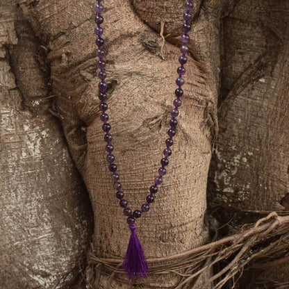 amethyst crystal japmala beads