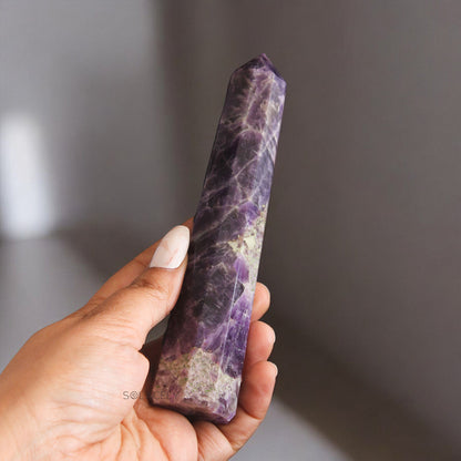 Polished Amethyst Crystal Point Tower