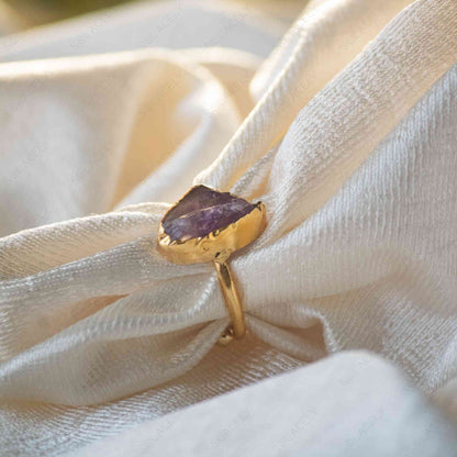 Golden Amethyst Ring