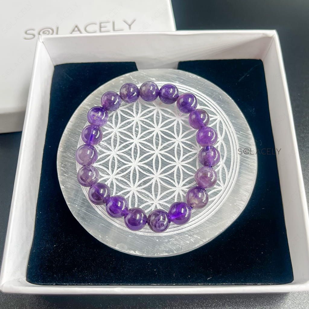 Crystal Bracelet with Selenite Charging Plate
