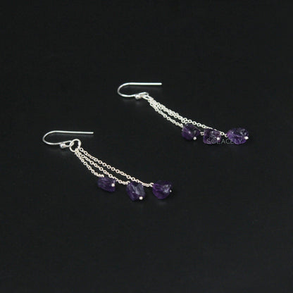 amethyst sterling silver earring