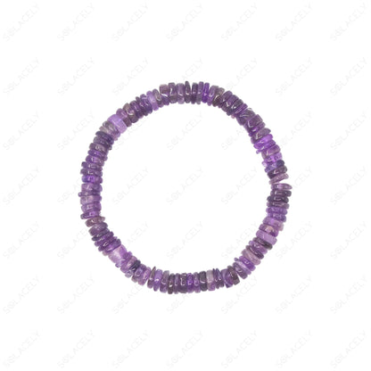 amethyst tyre bead handmade bracelet