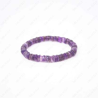 amethyst natural tyre bead bracelet