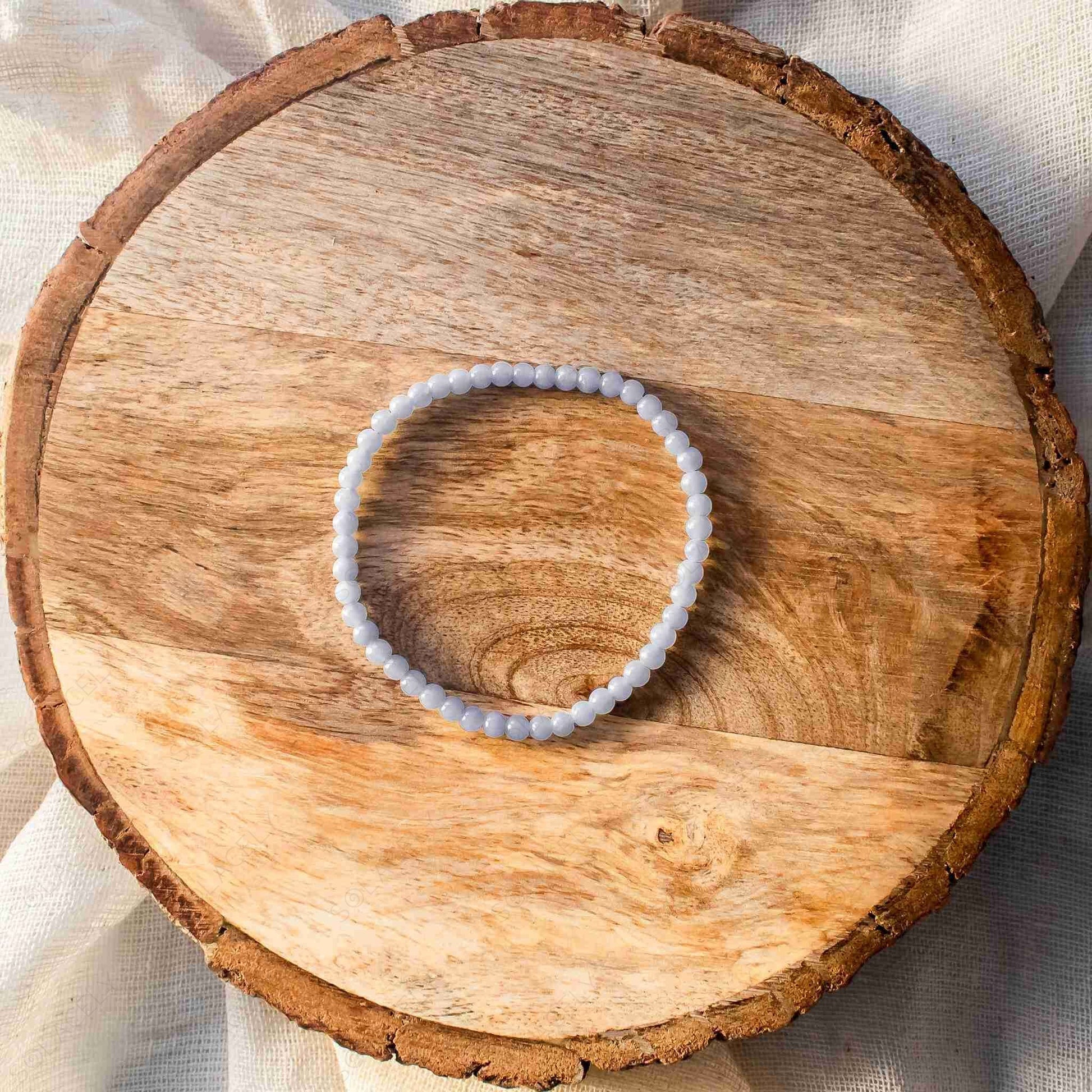 angelite 4mm crystal bracelet