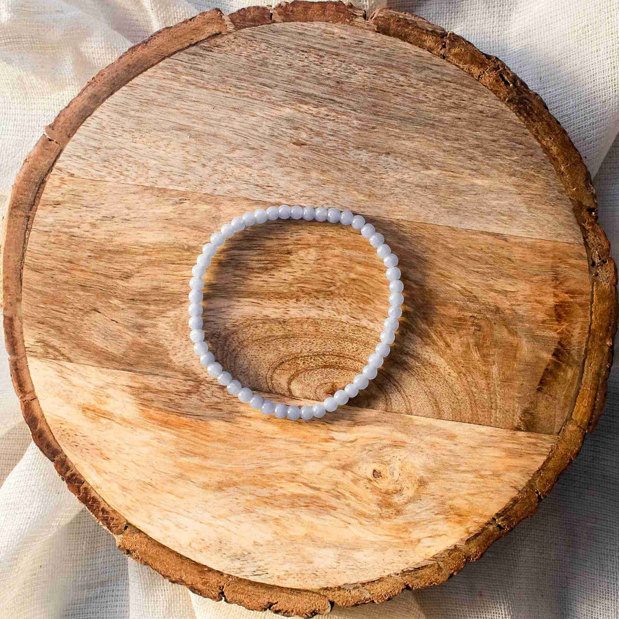 angelite 4mm crystal bracelet
