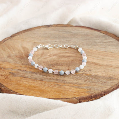 Angelite and Moonstone crystal bracelet