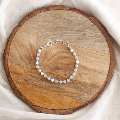 Moonstone Rose Quartz Angelite bracelet