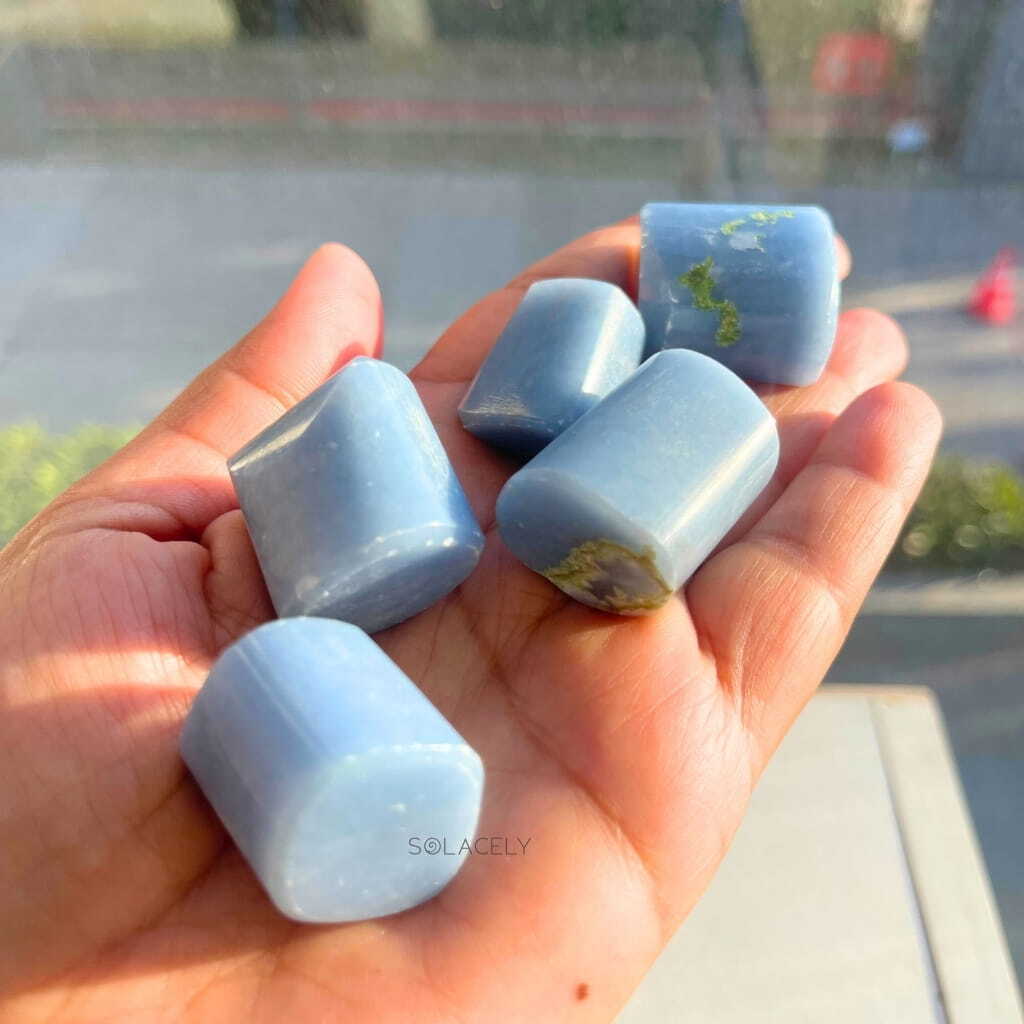 Angelite crystal tumble stone