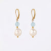 Aquamarine baroque pearl drop earrings