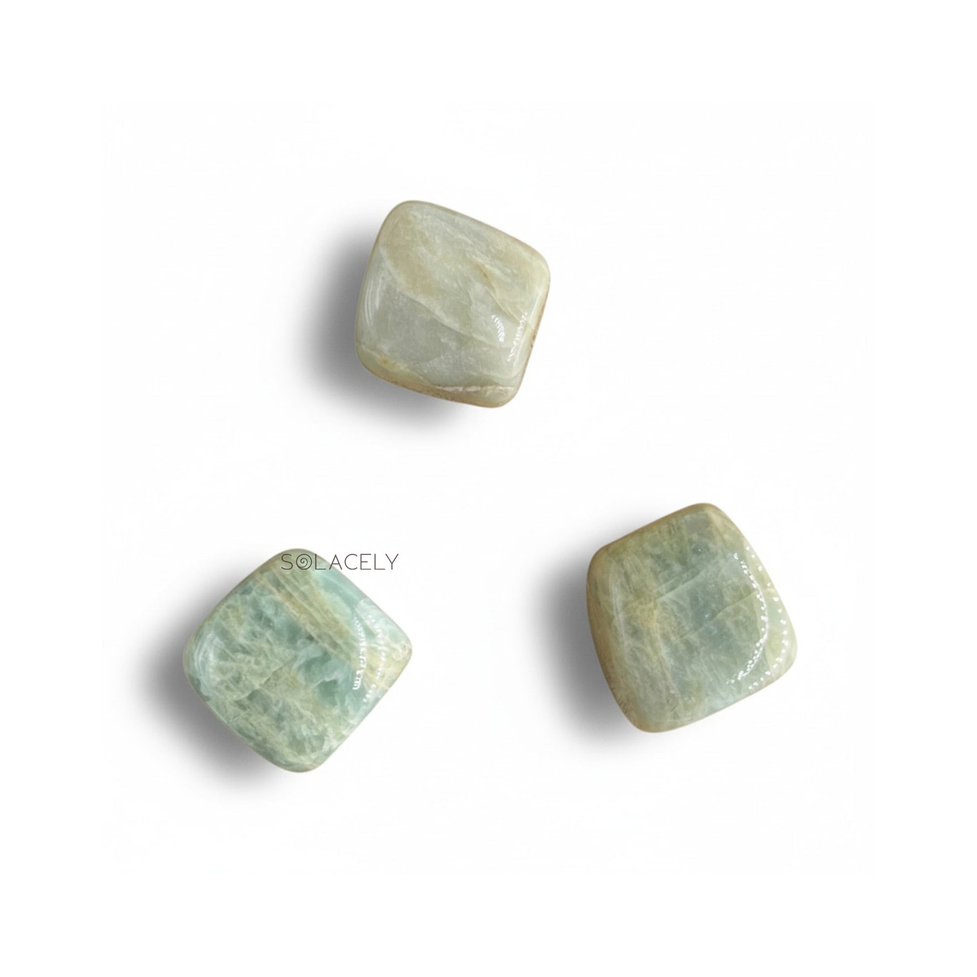 Aquamarine light blue stone