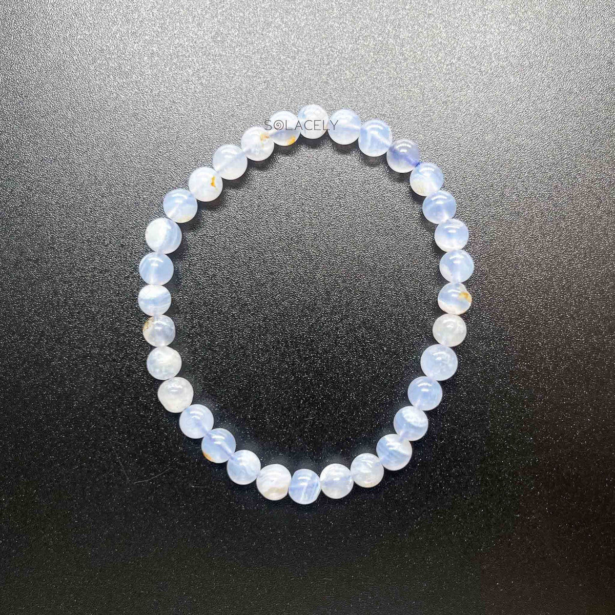 Authentic blue lace agate crystal bracelet