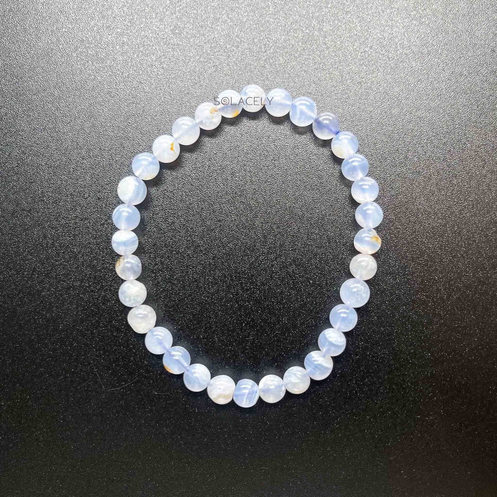 Authentic blue lace agate crystal bracelet