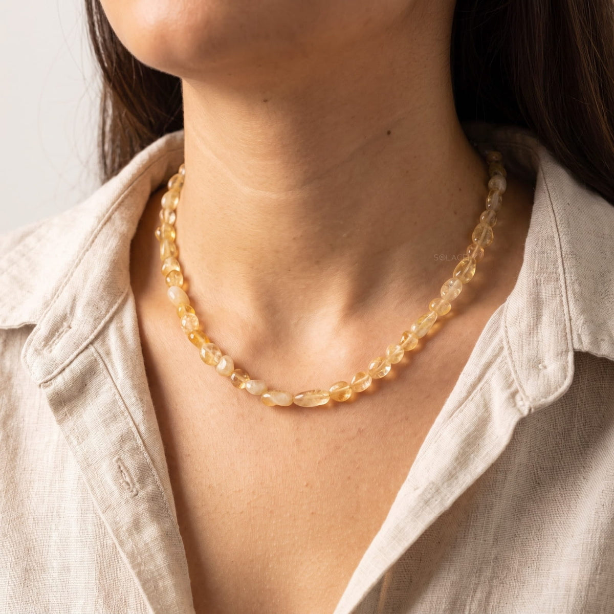 Authentic citrine tumble necklace