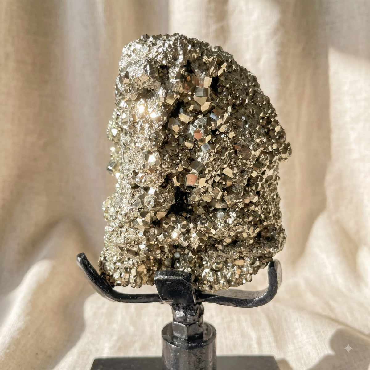 Authentic Golden Pyrite Mineral Cluster