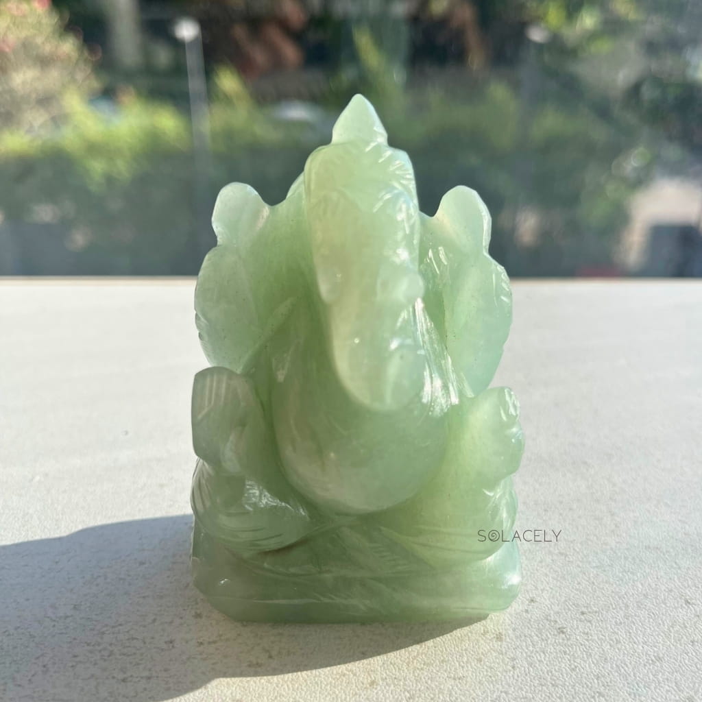 Authentic green aventurine ganesha idol