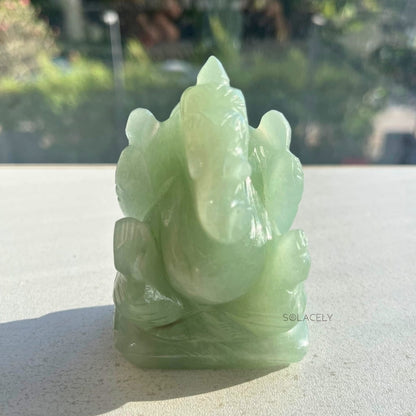 Authentic green aventurine ganesha idol