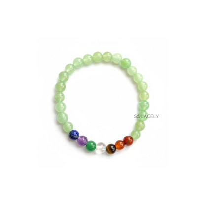 Authentic green aventurine seven chakra bracelet