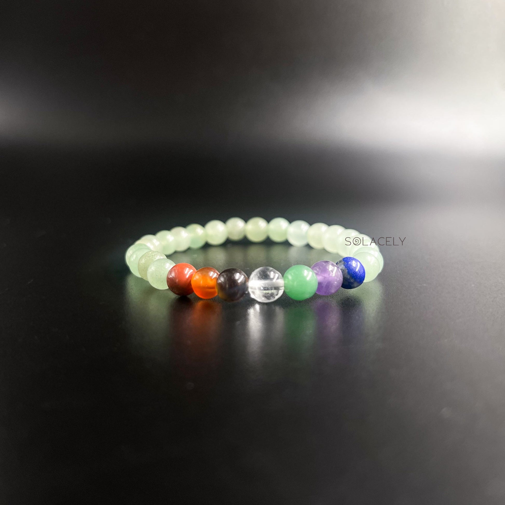 Authentic green aventurine seven chakra jewelry