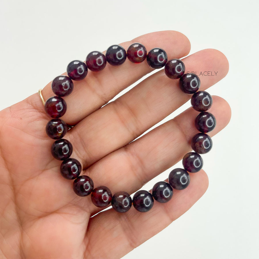 Authentic handmade hessonite gemstone bracelet