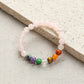 Authentic rose quartz seven chakra bracelet