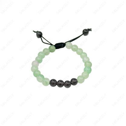 green aventurine and black obsidian bracelet for couple