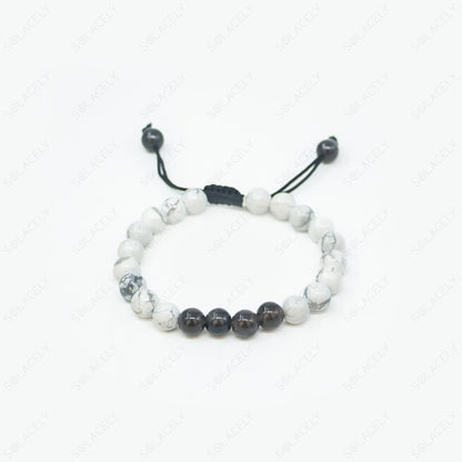 howlite and black obsidian relationship bracelet