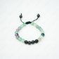 rainbow fluorite and black obsidian adjustable couple set