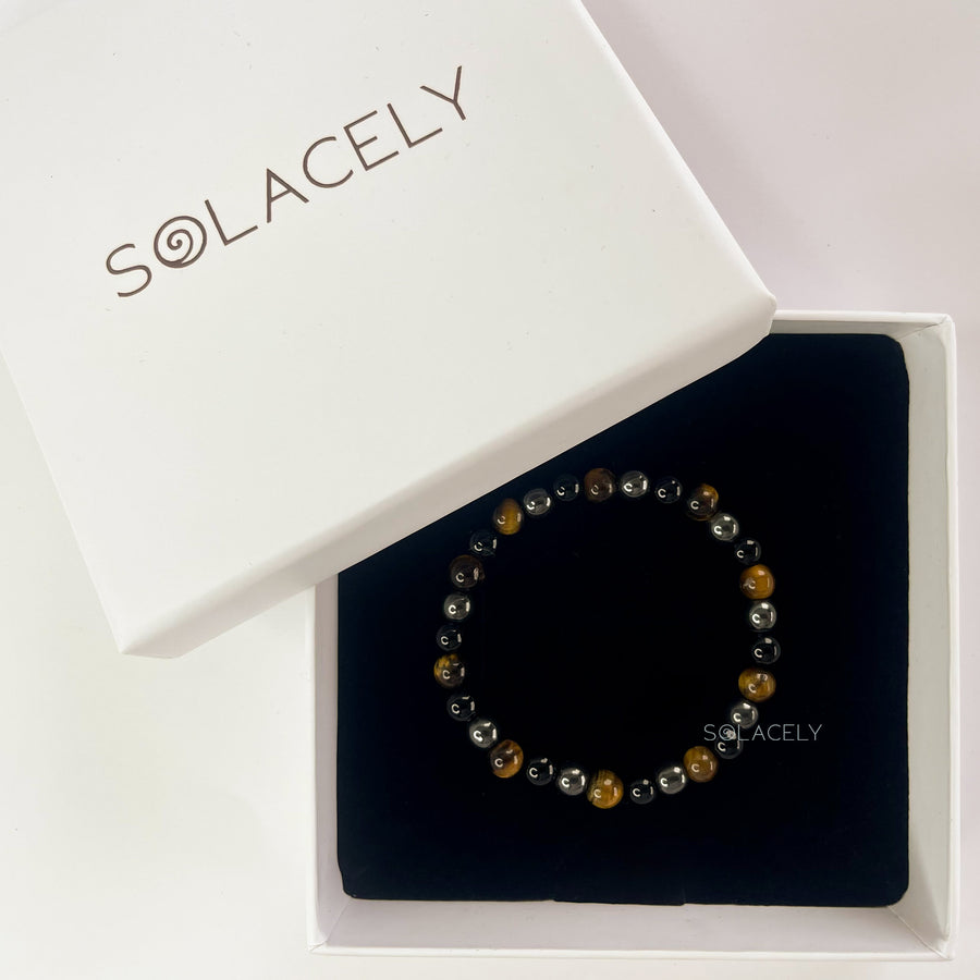 Black obsidian hematite tiger eye