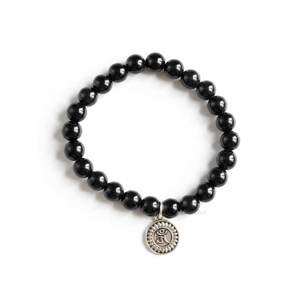 Black obsidian spiritual om bracelet