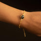 black onyx gold plated bracelet round charm