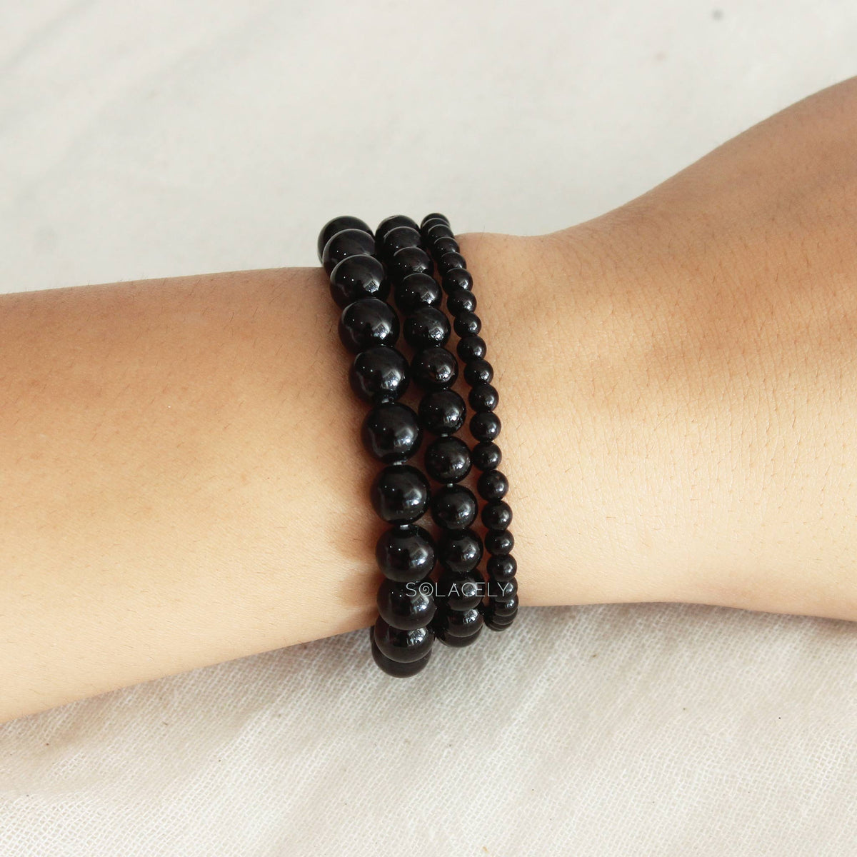 black touraline bead bracelets