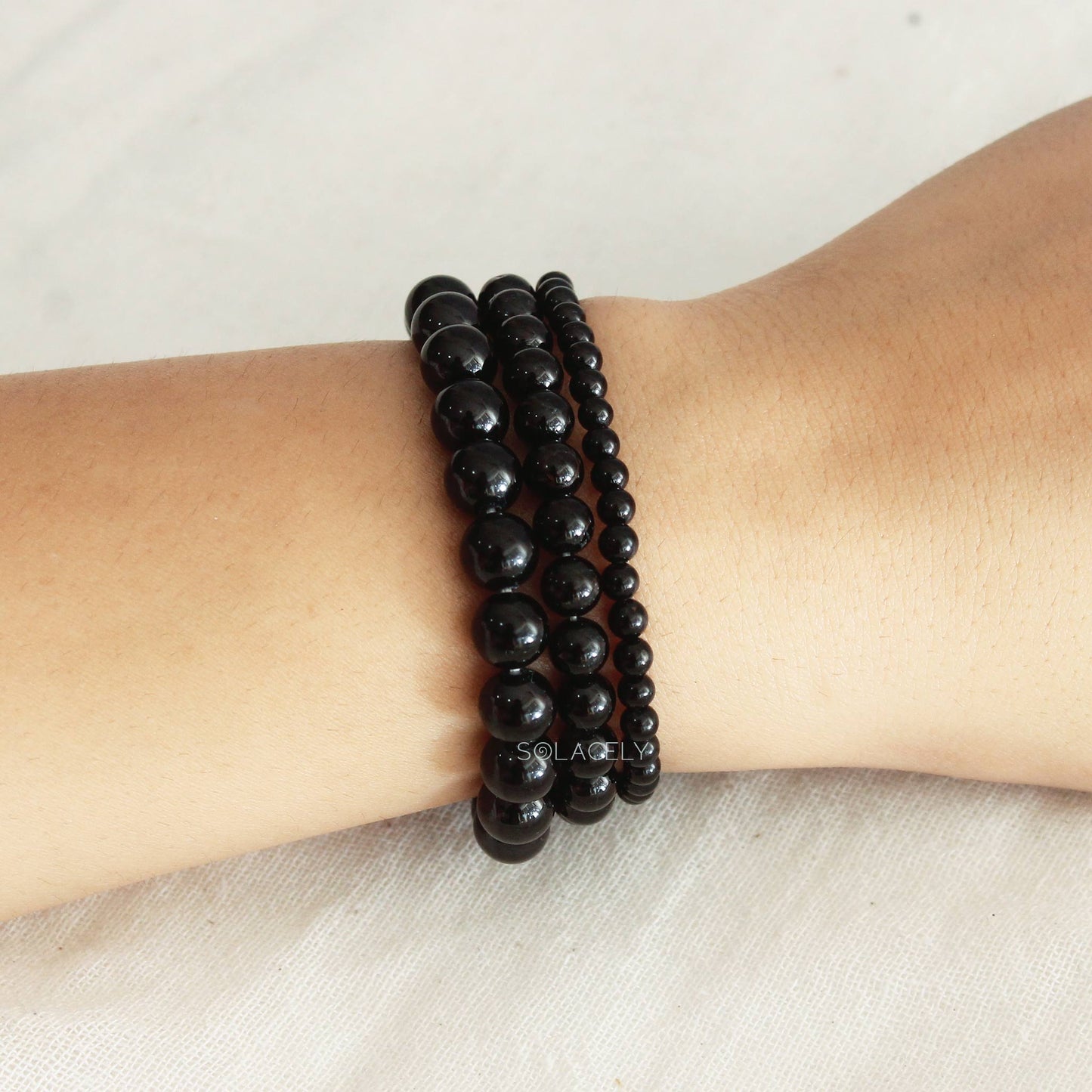black touraline bead bracelets