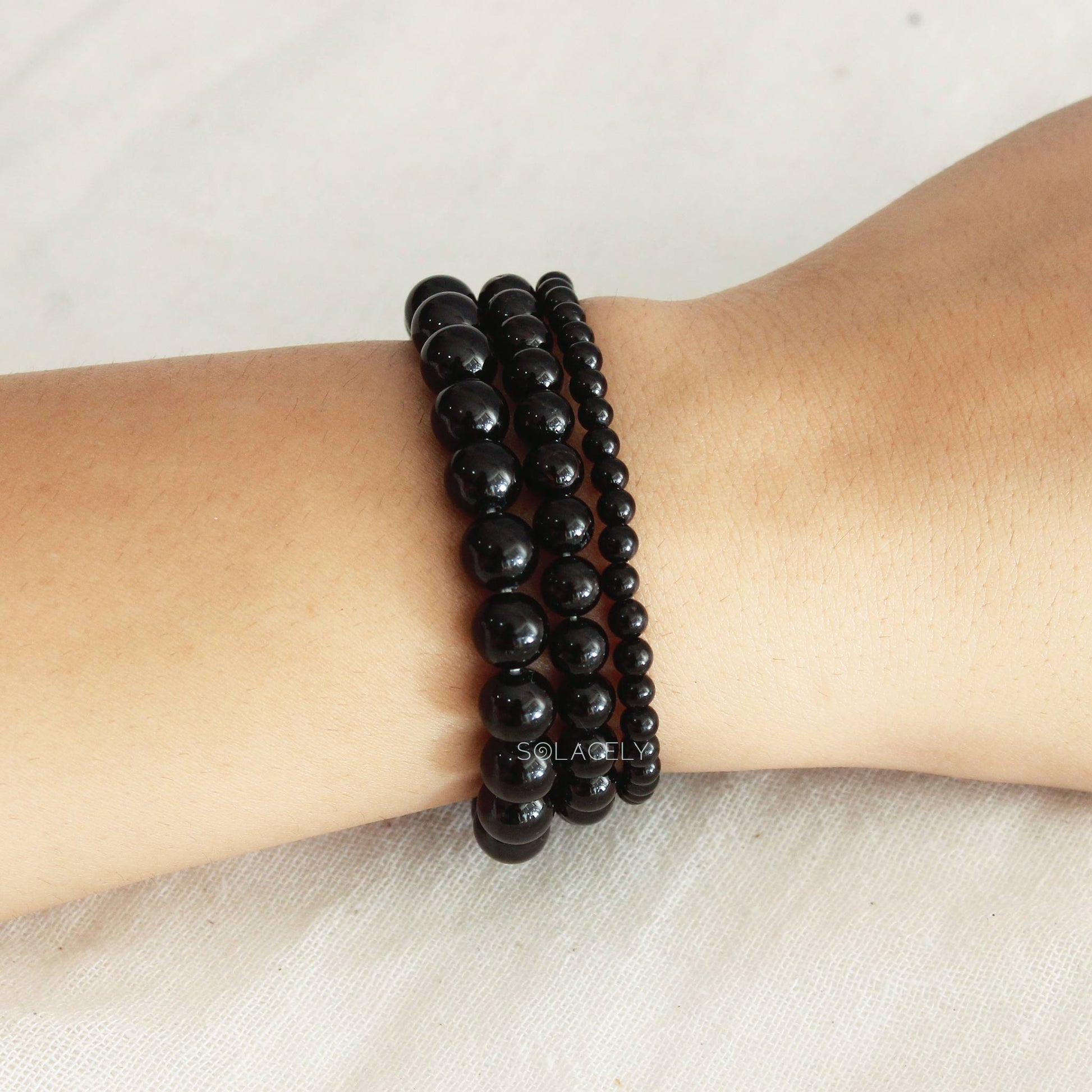 black touraline bead bracelets