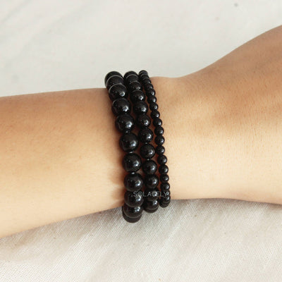 black touraline bead bracelets