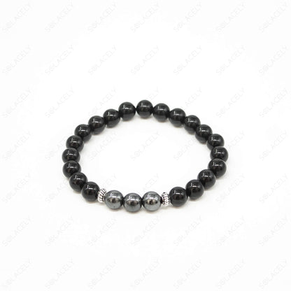 Black Tourmaline and Hematite Bracelet 8mm