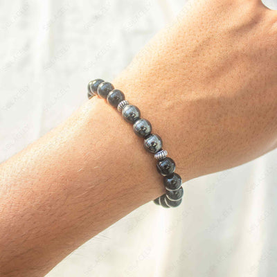 black tourmaline and hematite bracelet
