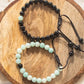 amazonite and black tourmaline crystal couple bracelet