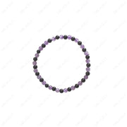 Black Tourmaline and amethyst Bracelet 4mm
