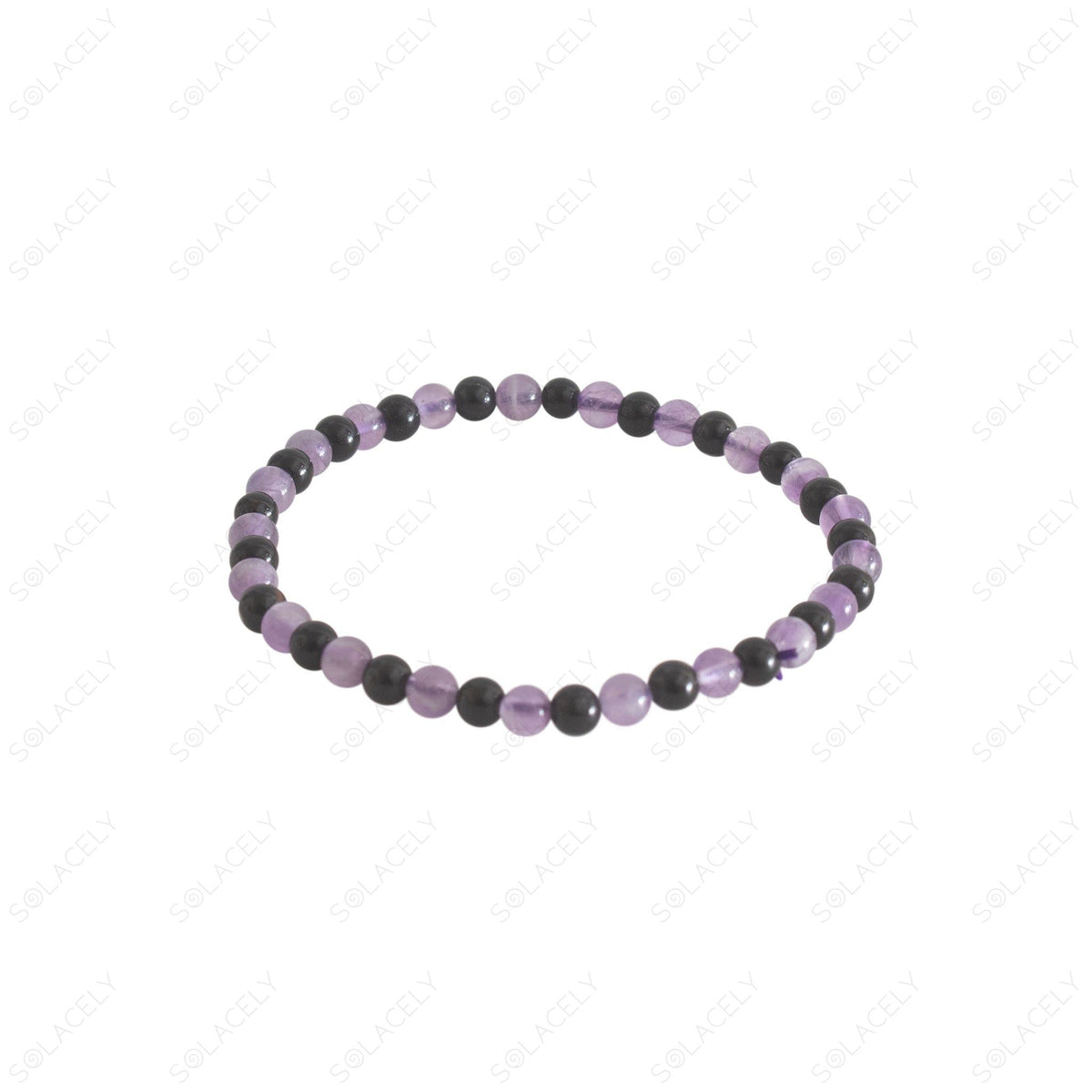 Black Tourmaline and amethyst Combination Bracelet