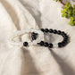 Black tourmaline and moonstone crystal bracelets
