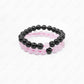 rose quartz and black tourmaline crystal bracelet for couple