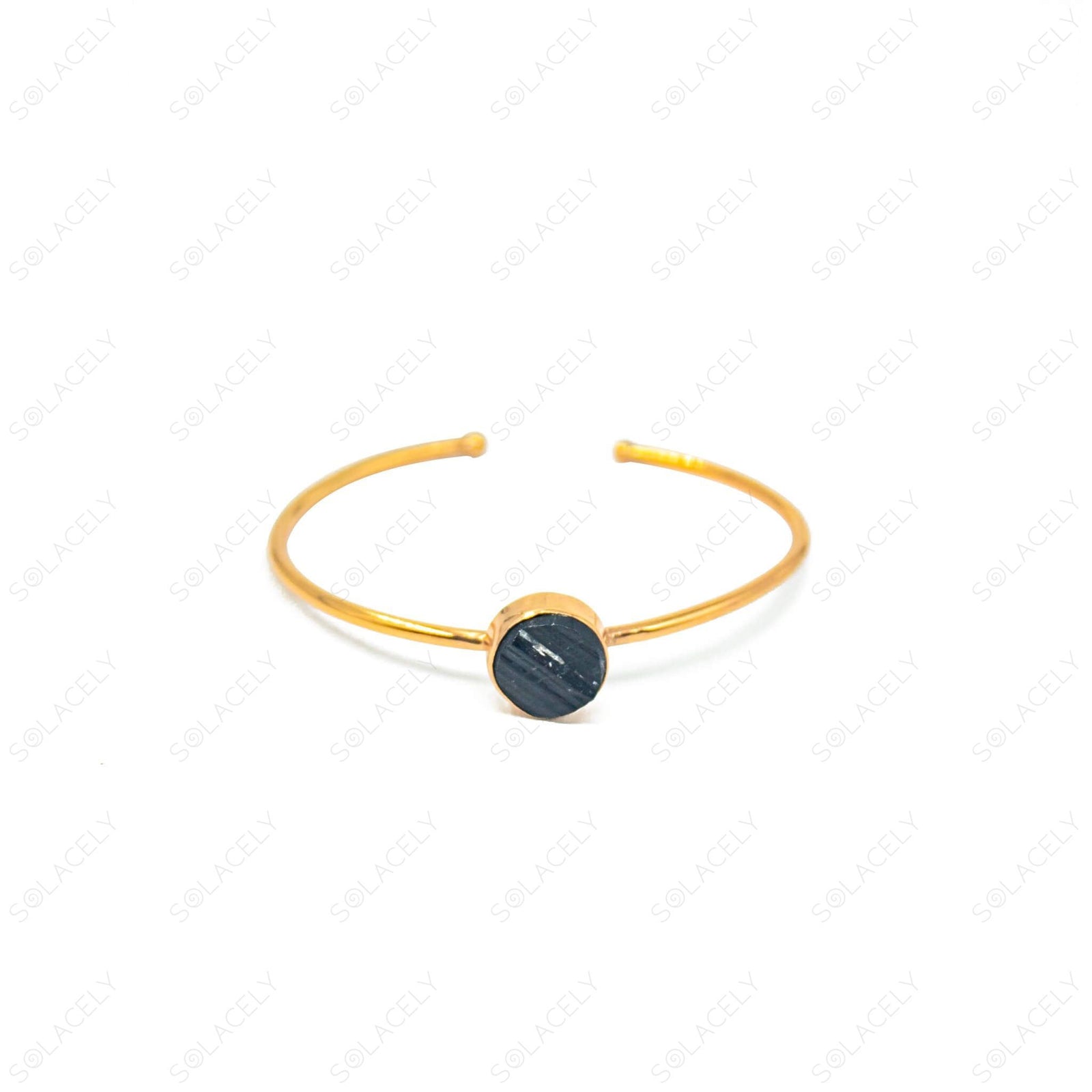 raw black tourmaline cuff bracelet 